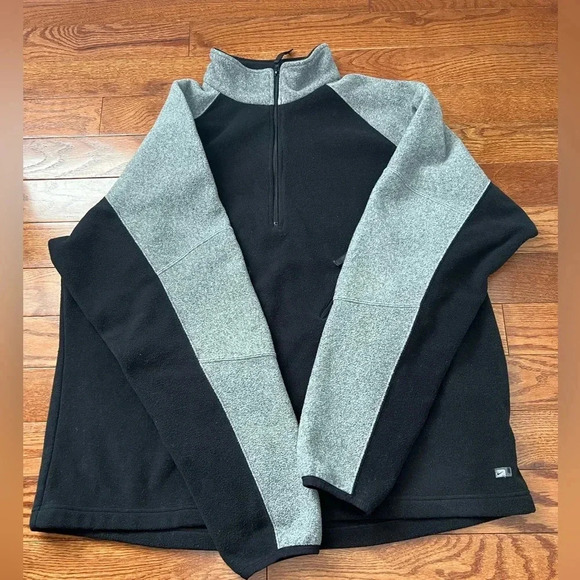 Vintage Men’s Nike Fleece Quarter Zip Sweatshirt Black/Gray Sz XXL - Picture 3 of 13